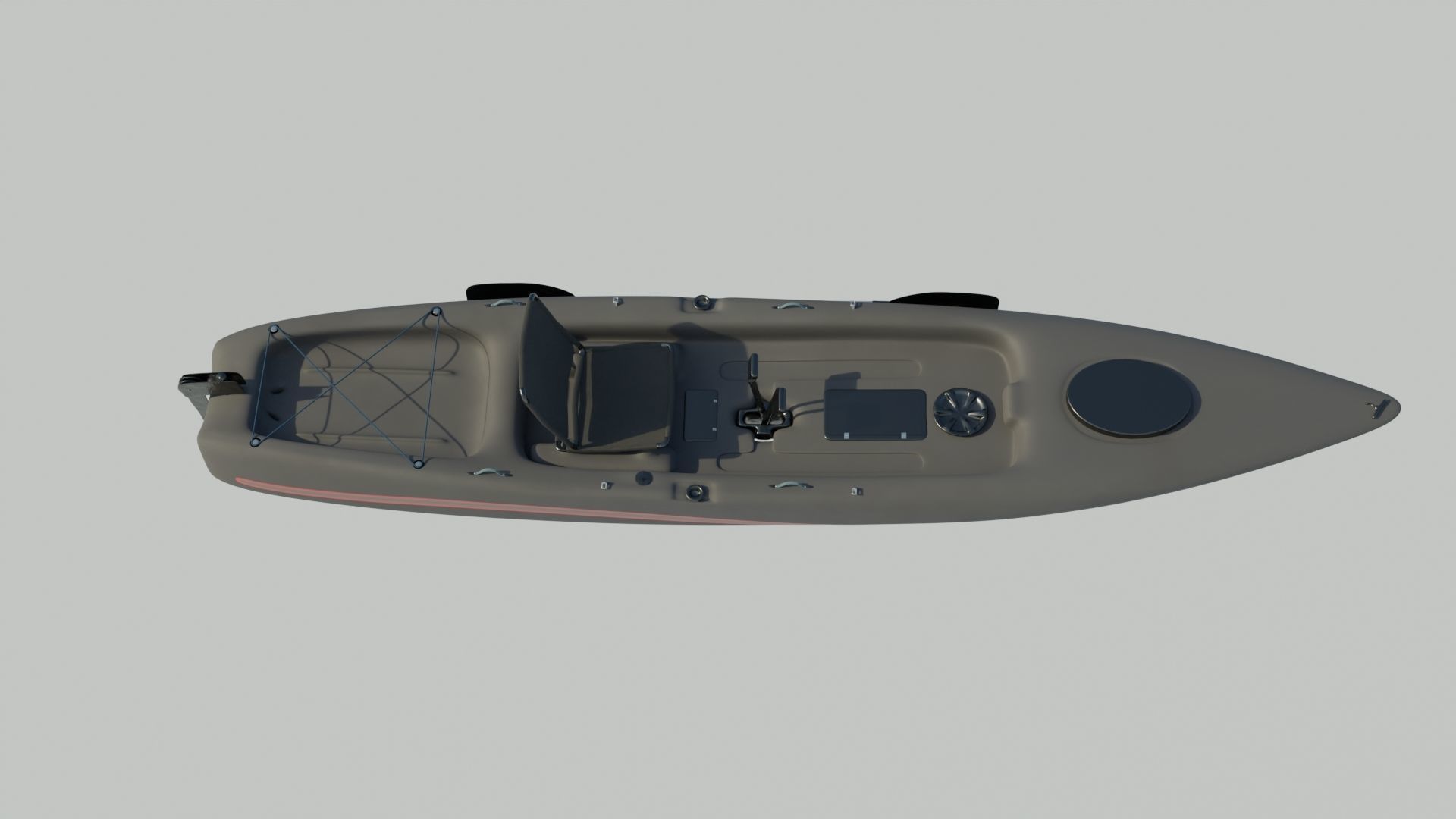 Kayak 3D model fishing boat Low-poly 3D model_12