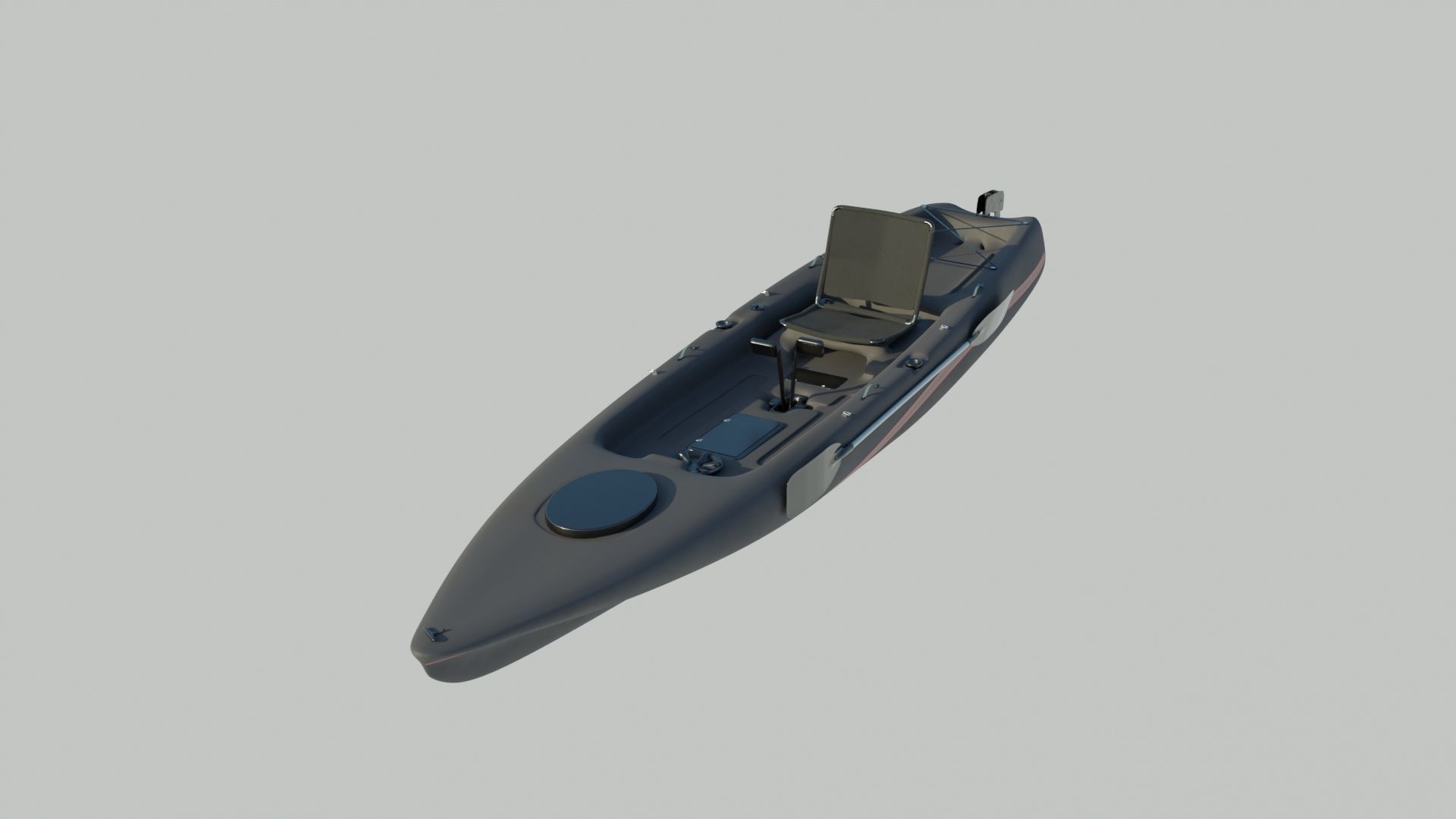 Kayak 3D model fishing boat Low-poly 3D model_21