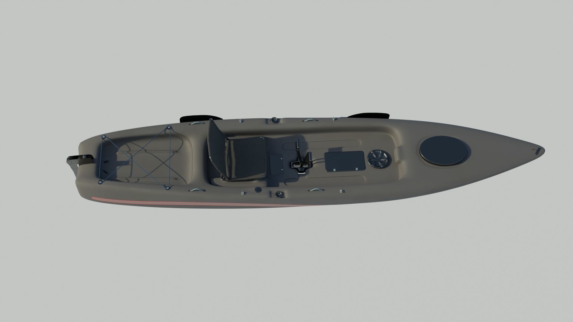 Kayak 3D model fishing boat Low-poly 3D model_10