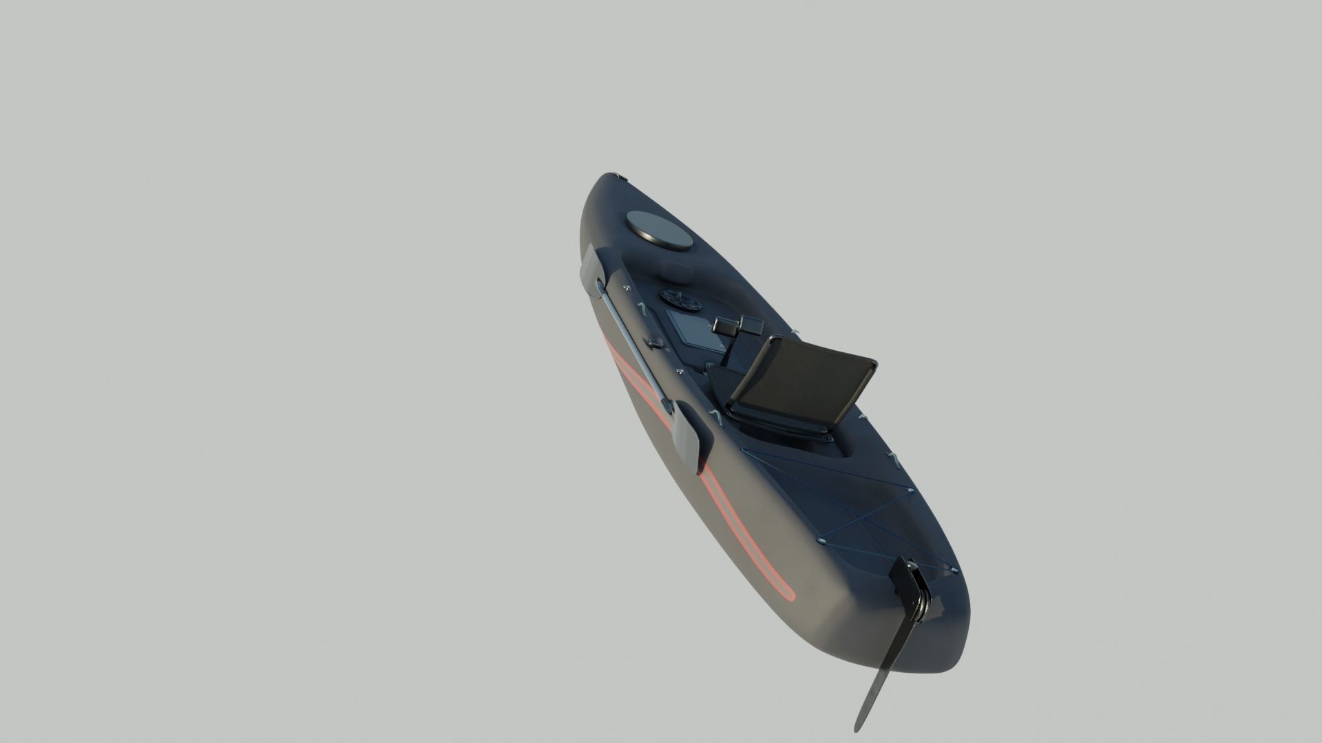 Kayak 3D model fishing boat Low-poly 3D model_8