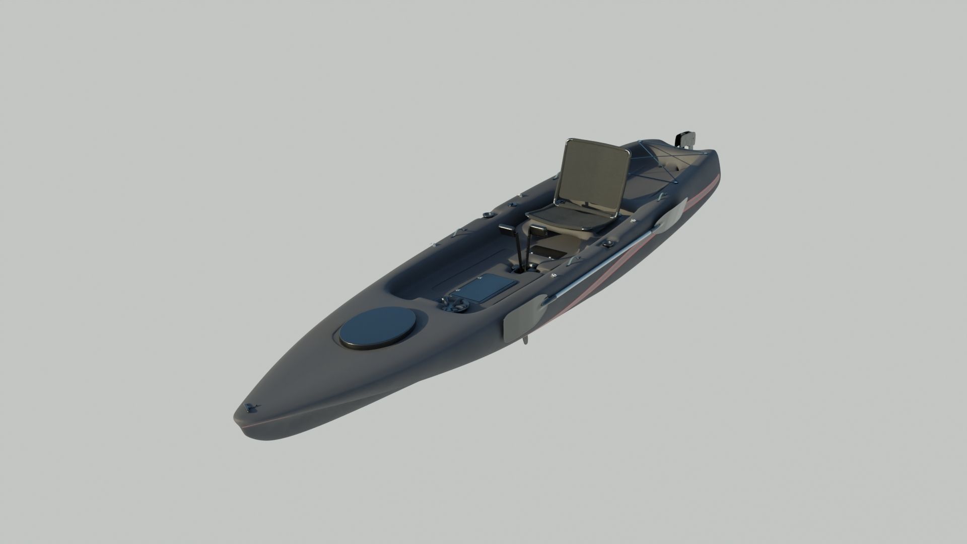 Kayak 3D model fishing boat Low-poly 3D model_24