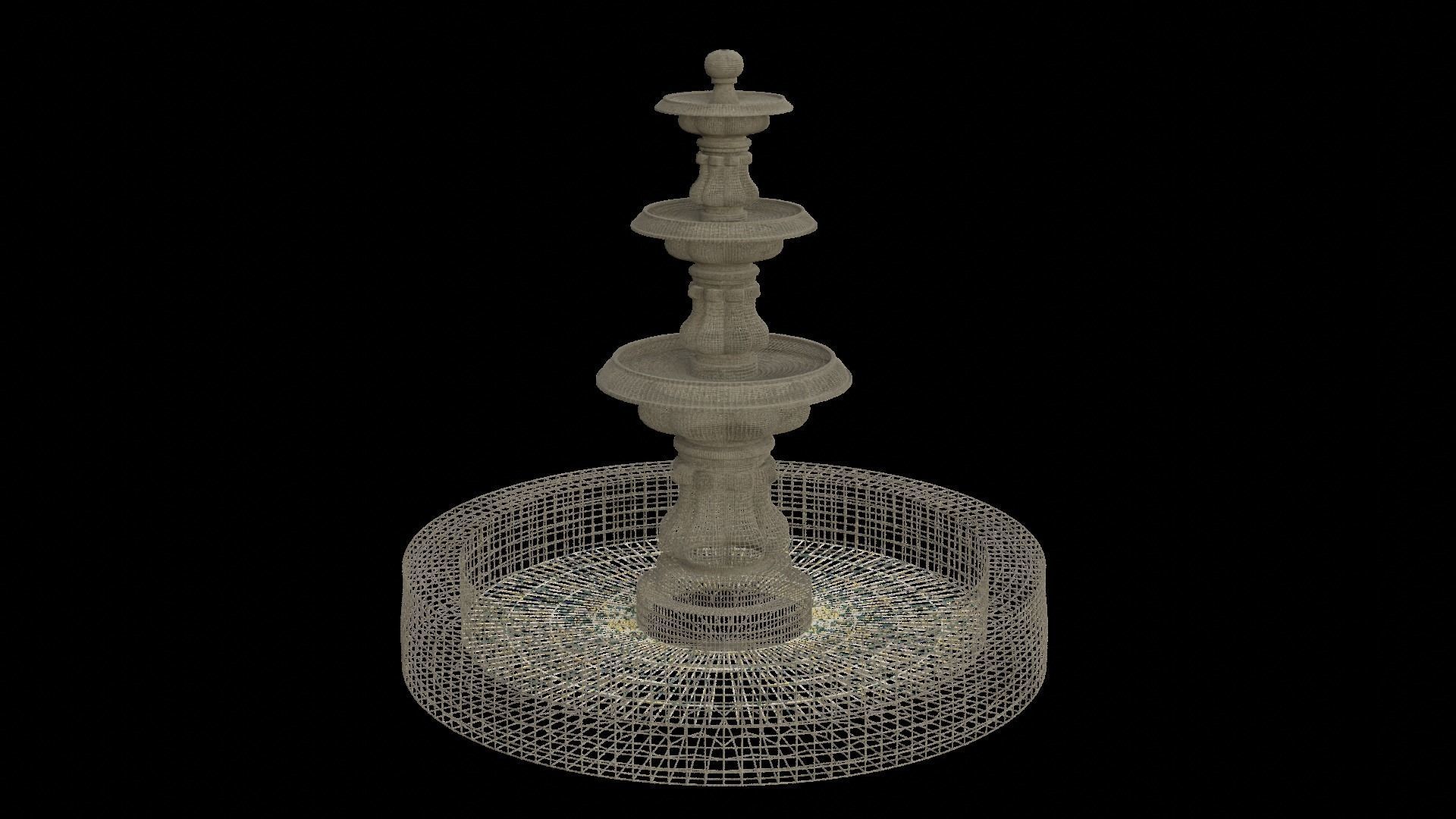Stone Fountain 3D model_4