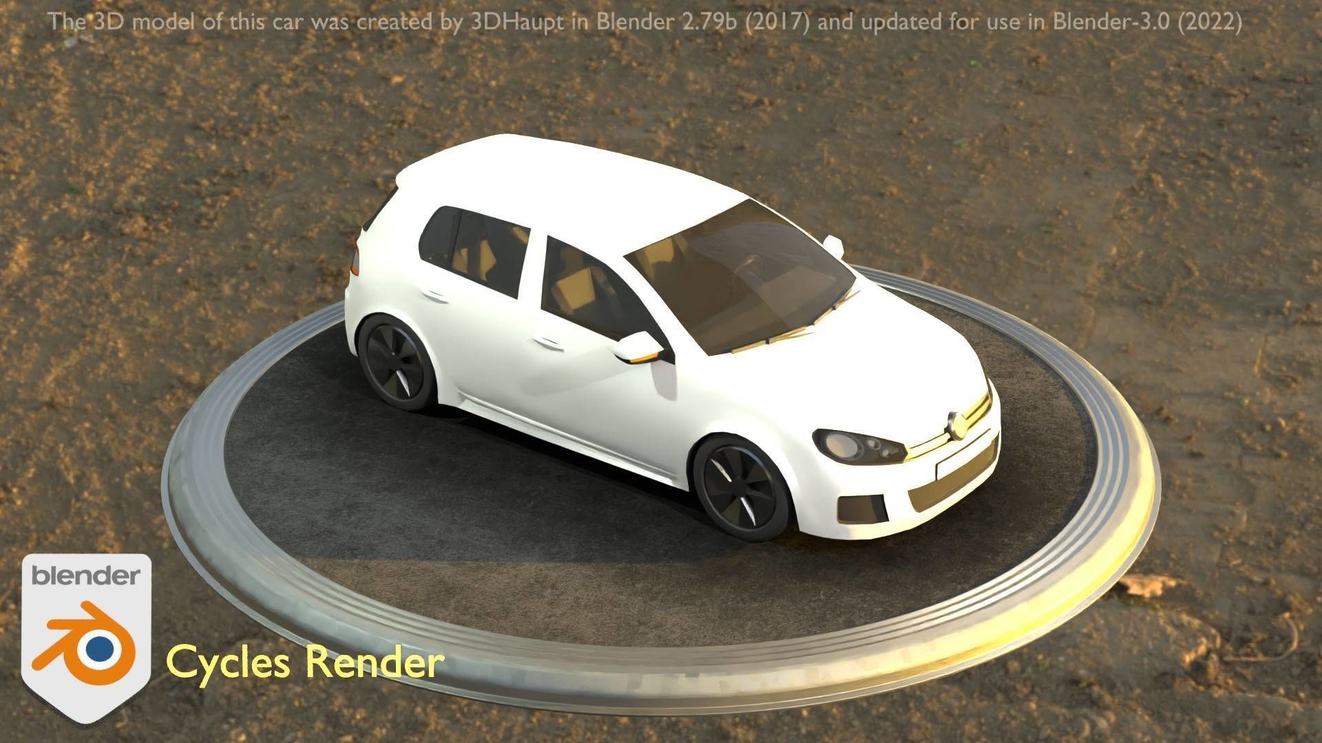 City Car 15 Compact Class Type-C White Low-poly 3D model_44
