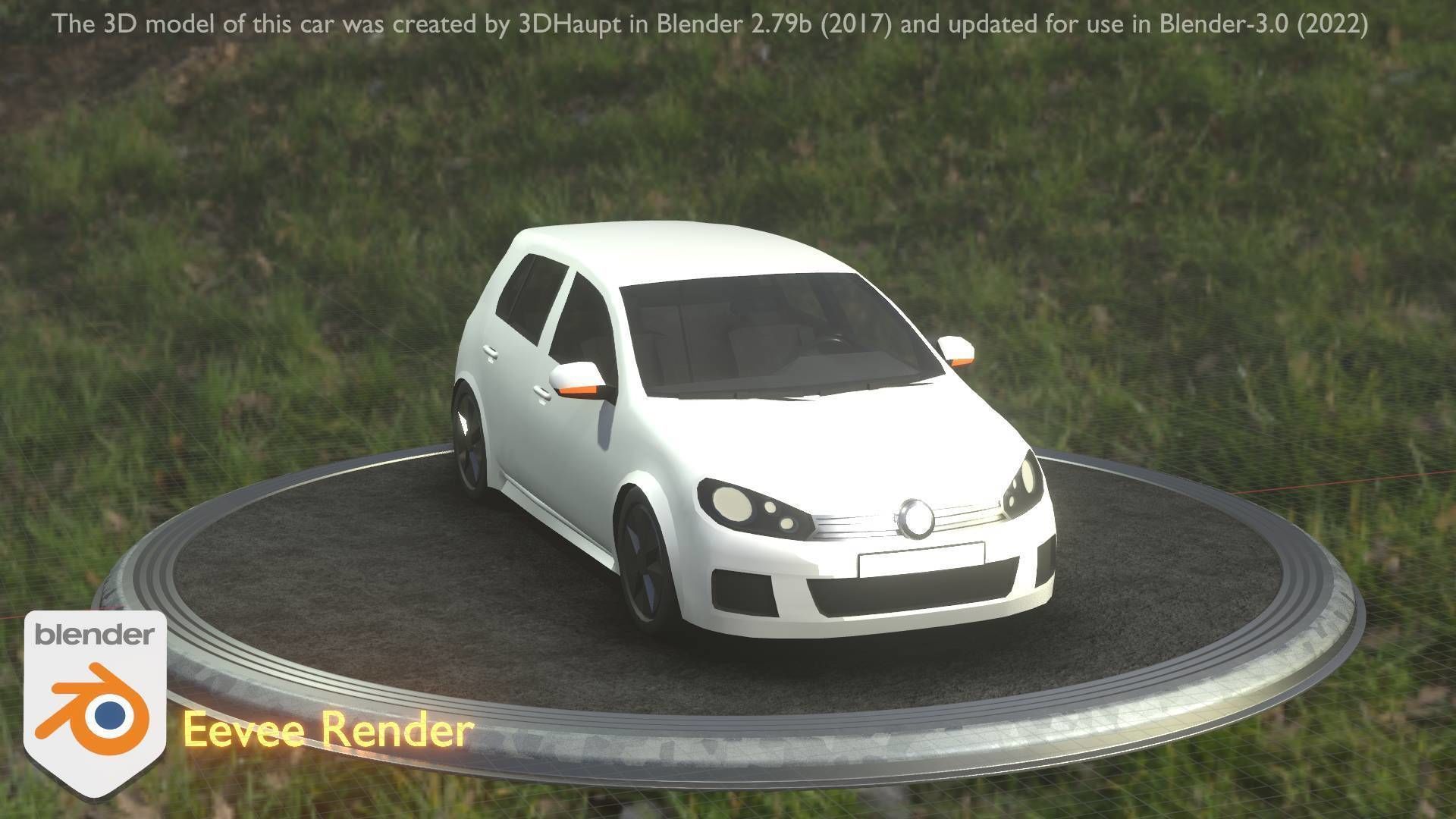 City Car 15 Compact Class Type-C White Low-poly 3D model_32