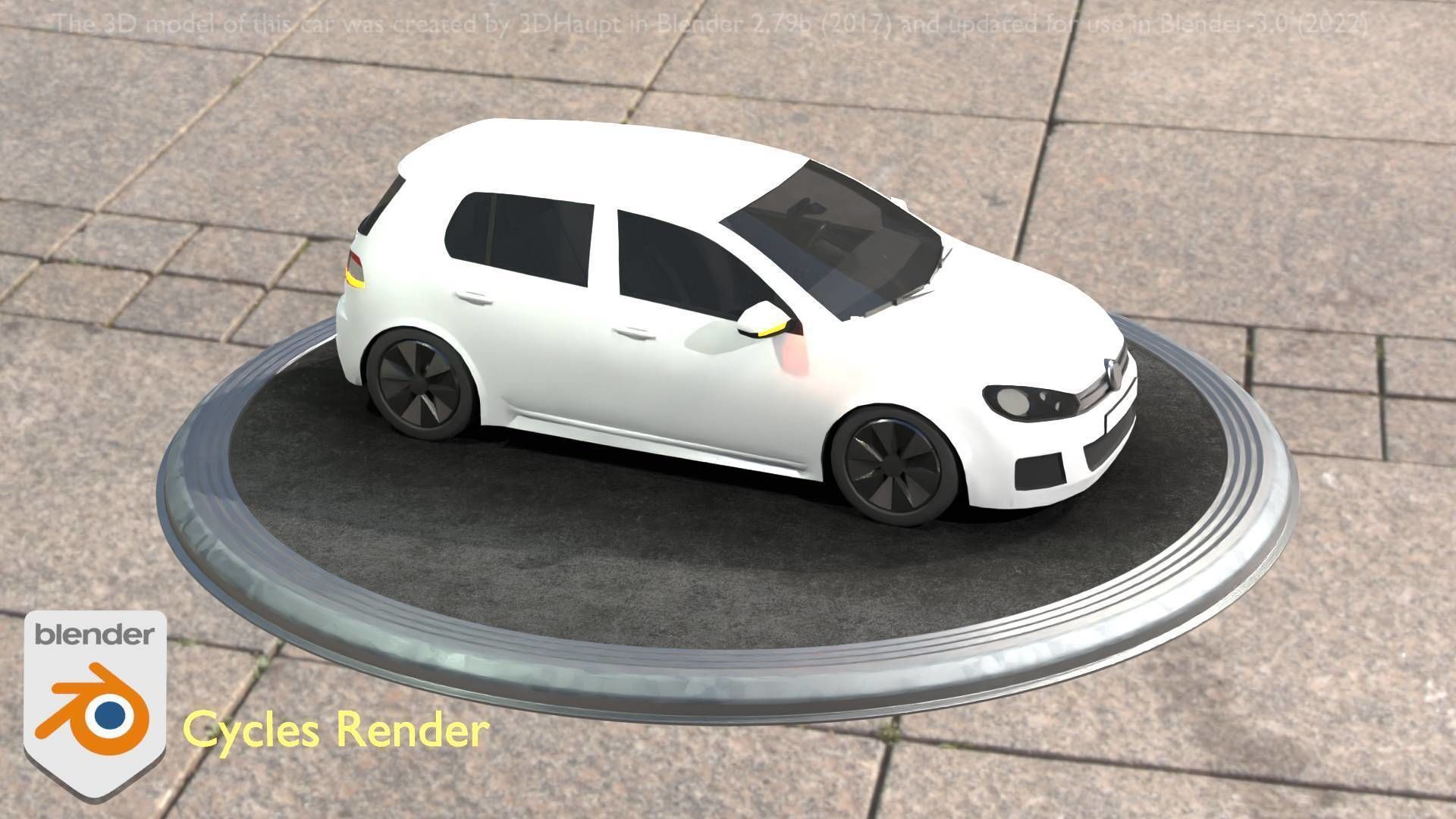 City Car 15 Compact Class Type-C White Low-poly 3D model_69