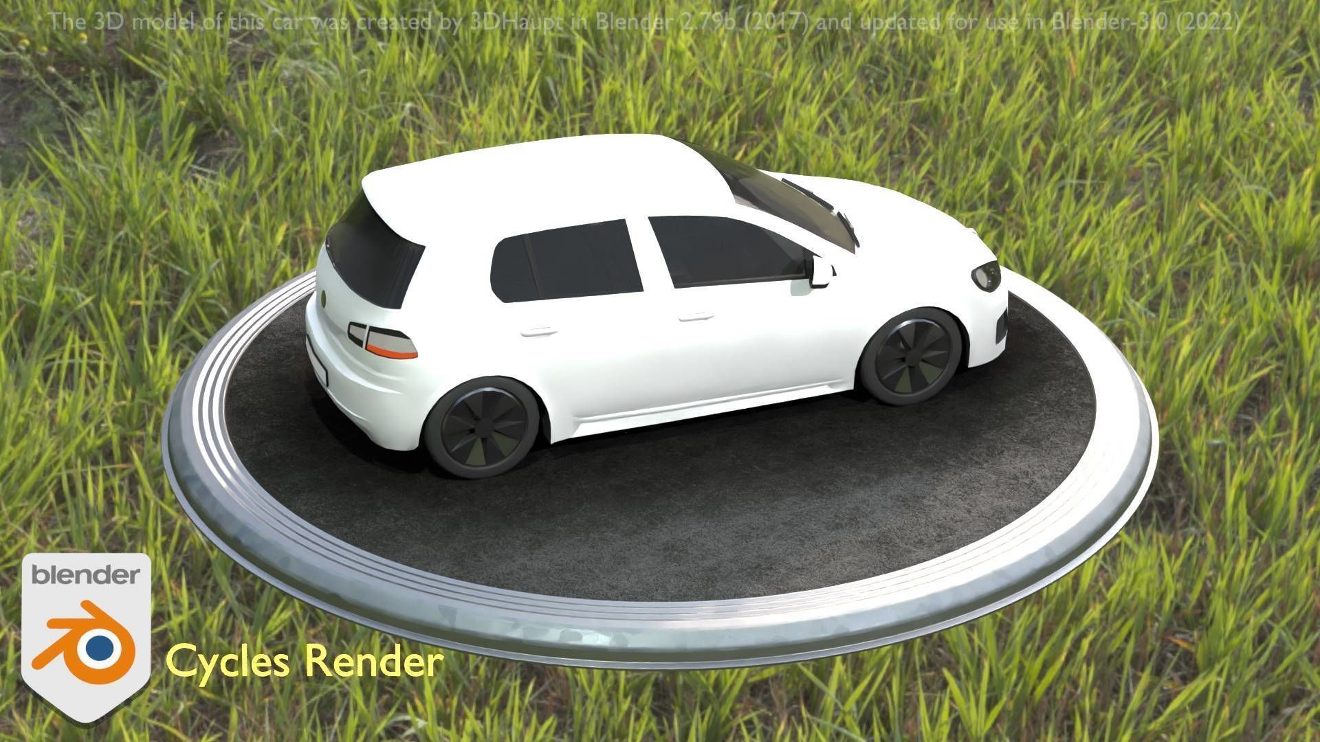 City Car 15 Compact Class Type-C White Low-poly 3D model_76