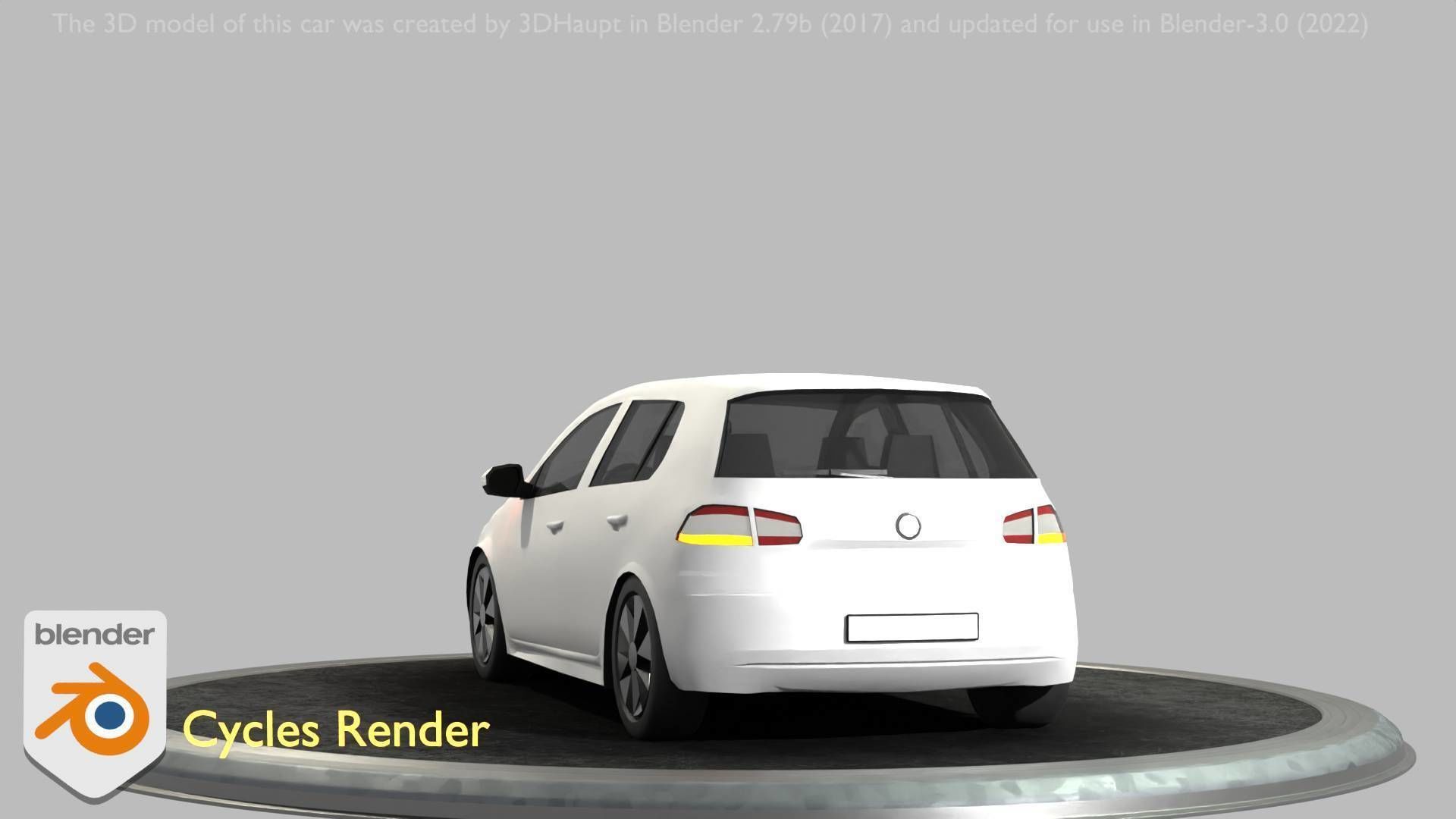 City Car 15 Compact Class Type-C White Low-poly 3D model_66