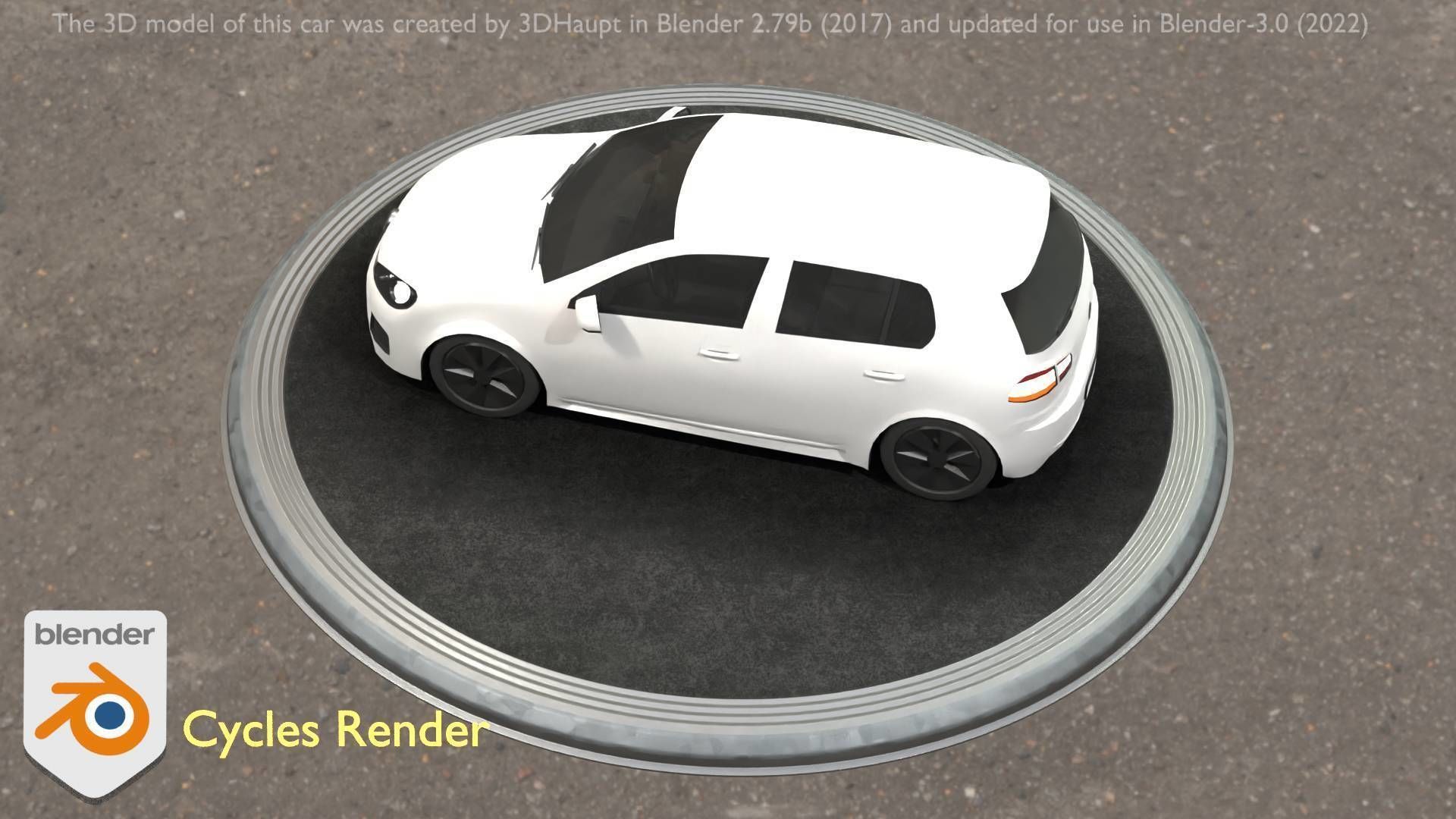 City Car 15 Compact Class Type-C White Low-poly 3D model_94