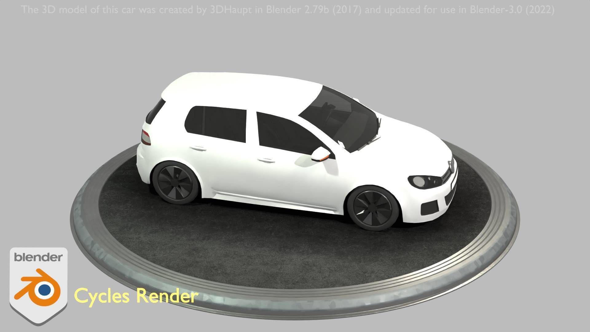 City Car 15 Compact Class Type-C White Low-poly 3D model_99