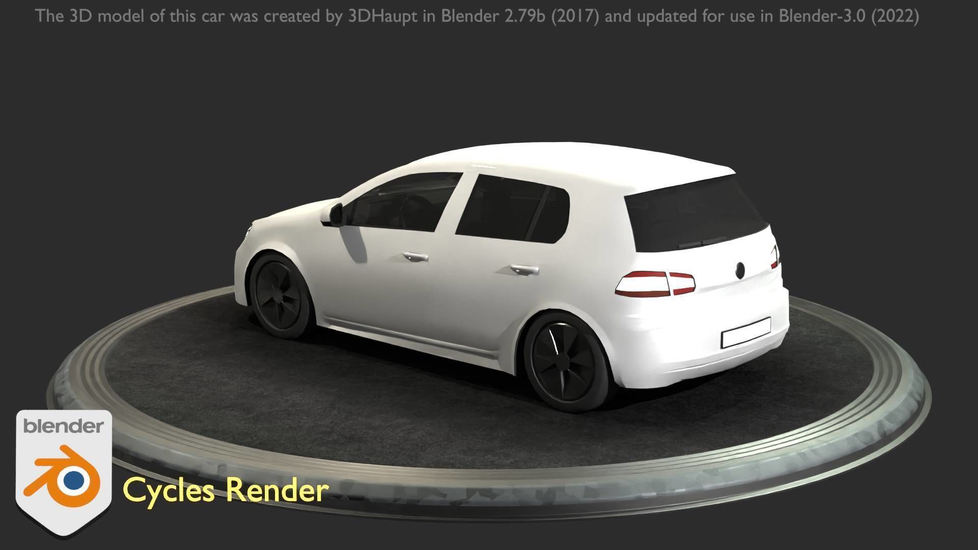 City Car 15 Compact Class Type-C White Low-poly 3D model_37