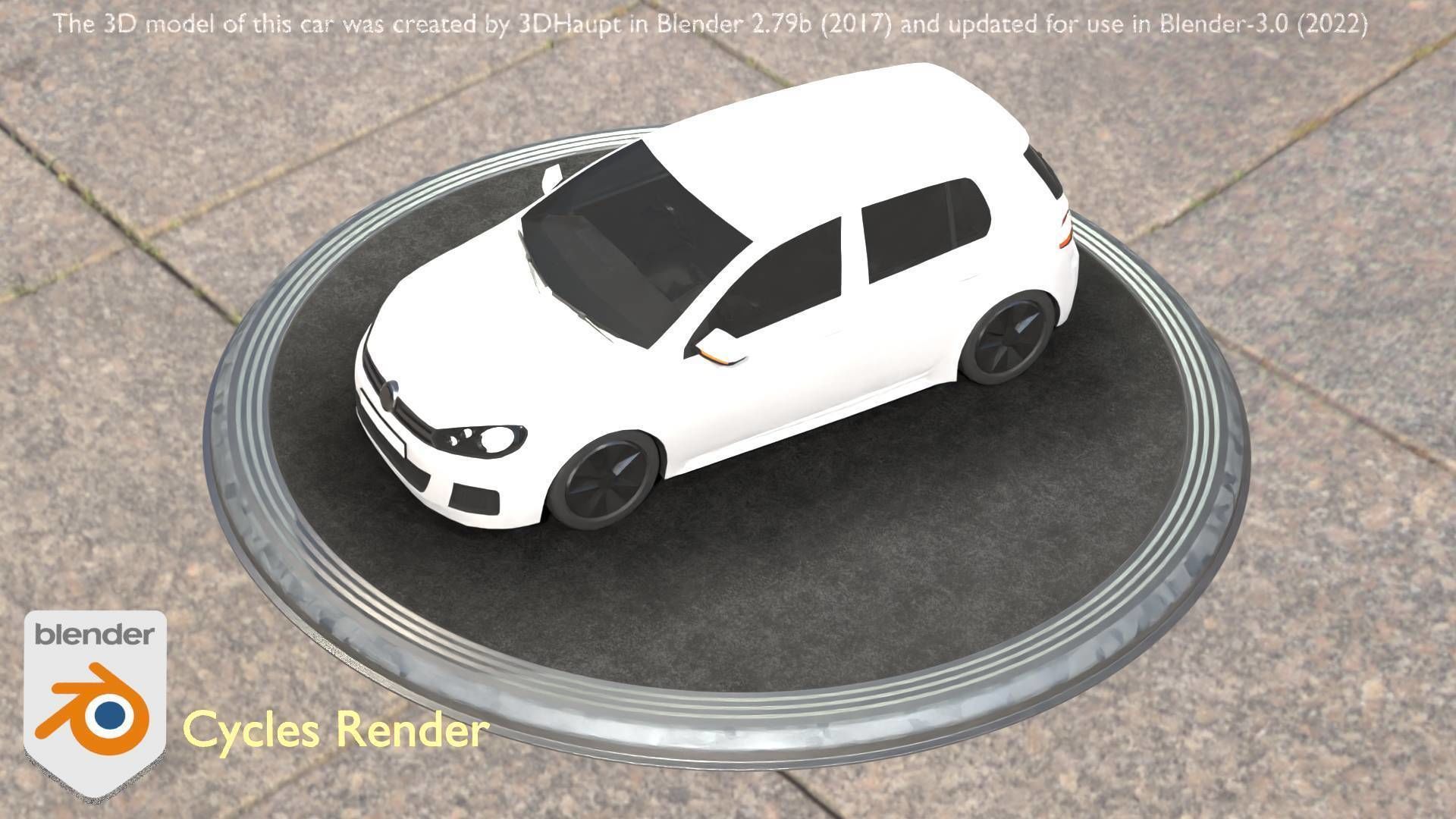 City Car 15 Compact Class Type-C White Low-poly 3D model_96