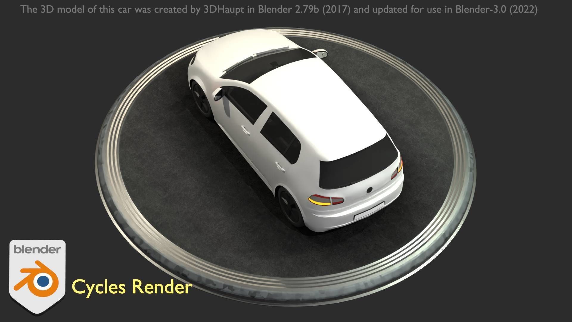 City Car 15 Compact Class Type-C White Low-poly 3D model_98