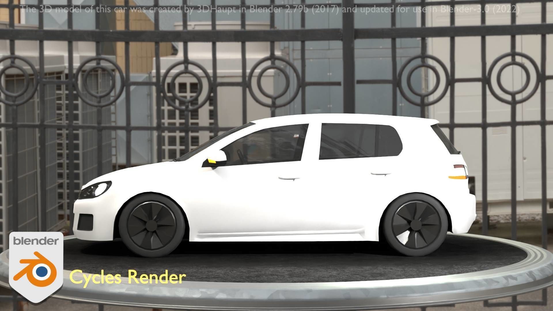 City Car 15 Compact Class Type-C White Low-poly 3D model_36