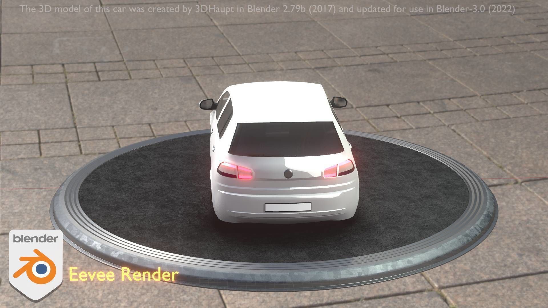 City Car 15 Compact Class Type-C White Low-poly 3D model_84