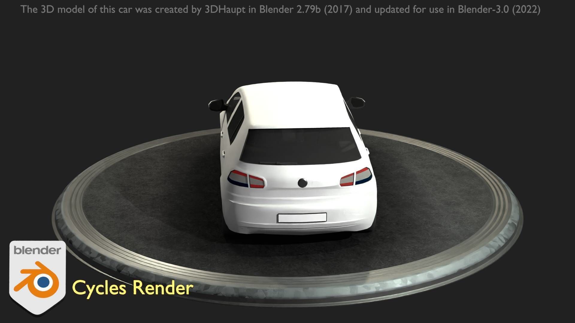 City Car 15 Compact Class Type-C White Low-poly 3D model_34