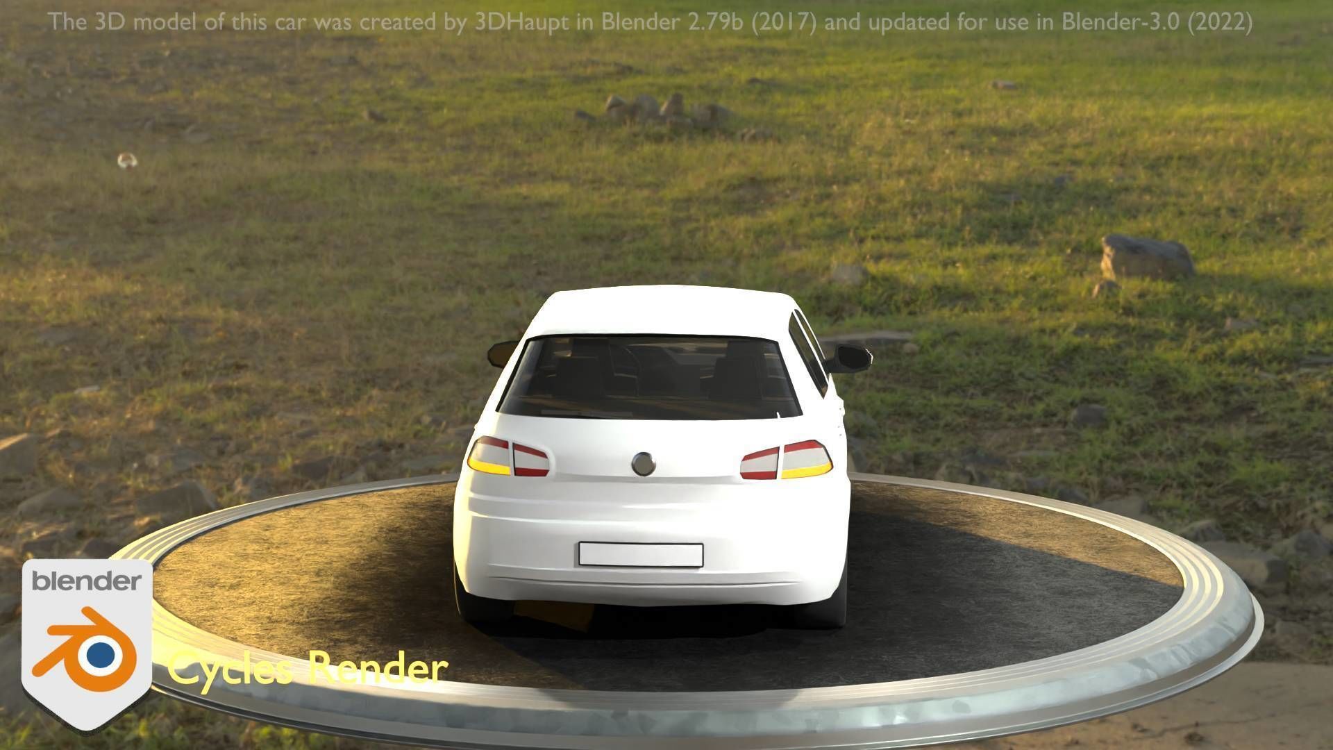 City Car 15 Compact Class Type-C White Low-poly 3D model_27
