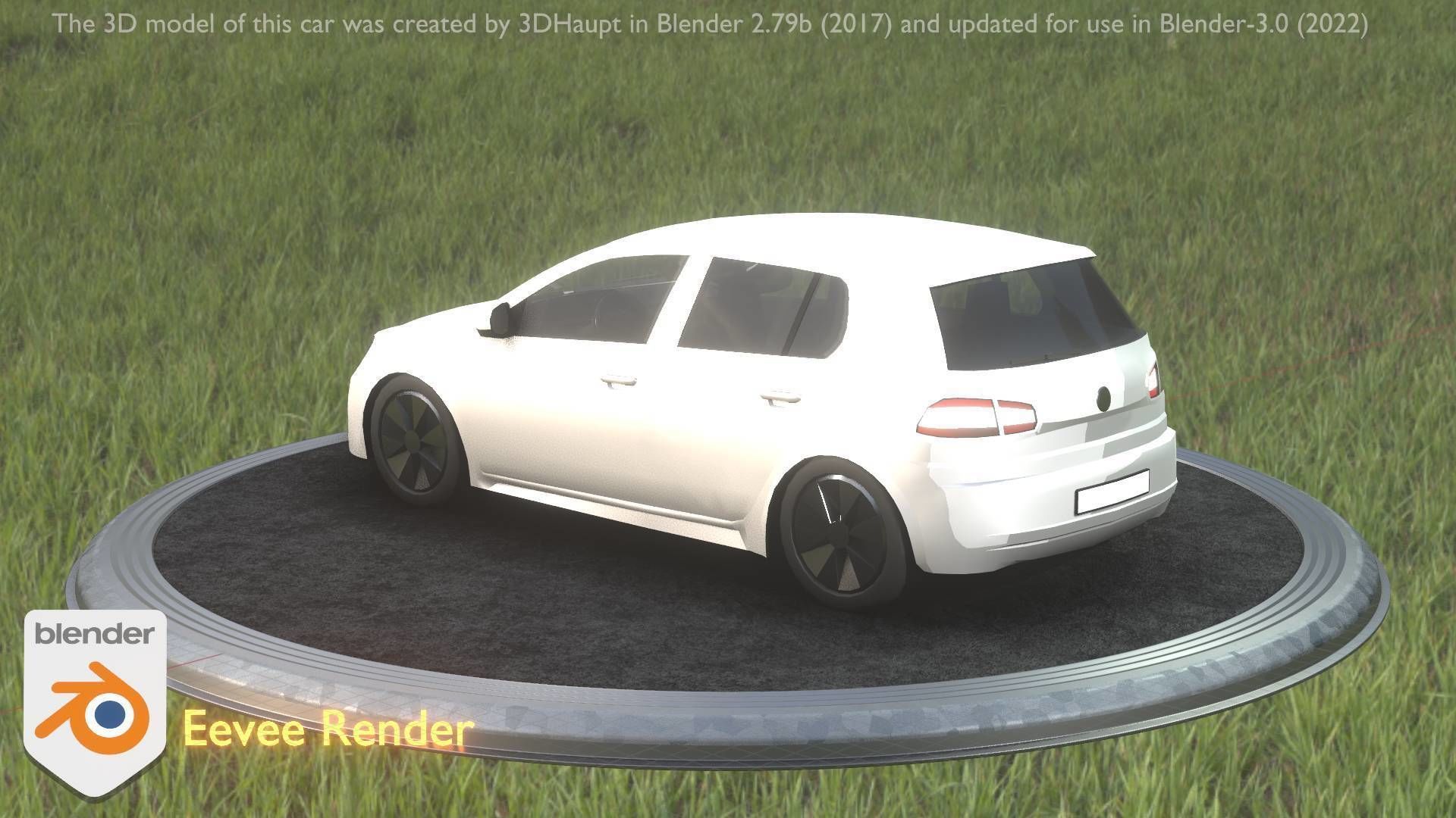 City Car 15 Compact Class Type-C White Low-poly 3D model_82