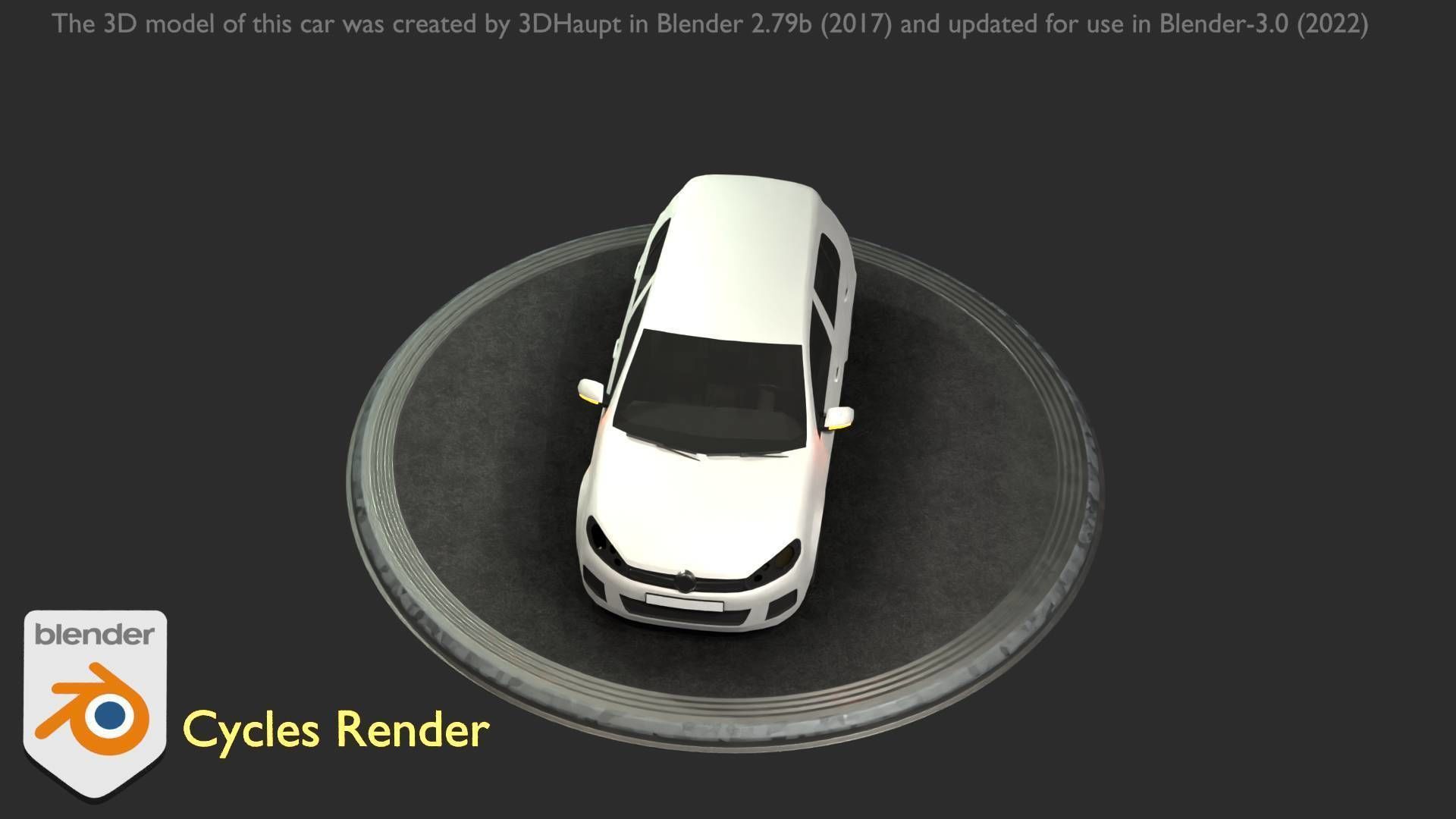 City Car 15 Compact Class Type-C White Low-poly 3D model_16