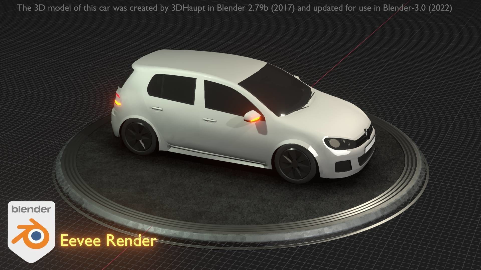 City Car 15 Compact Class Type-C White Low-poly 3D model_5