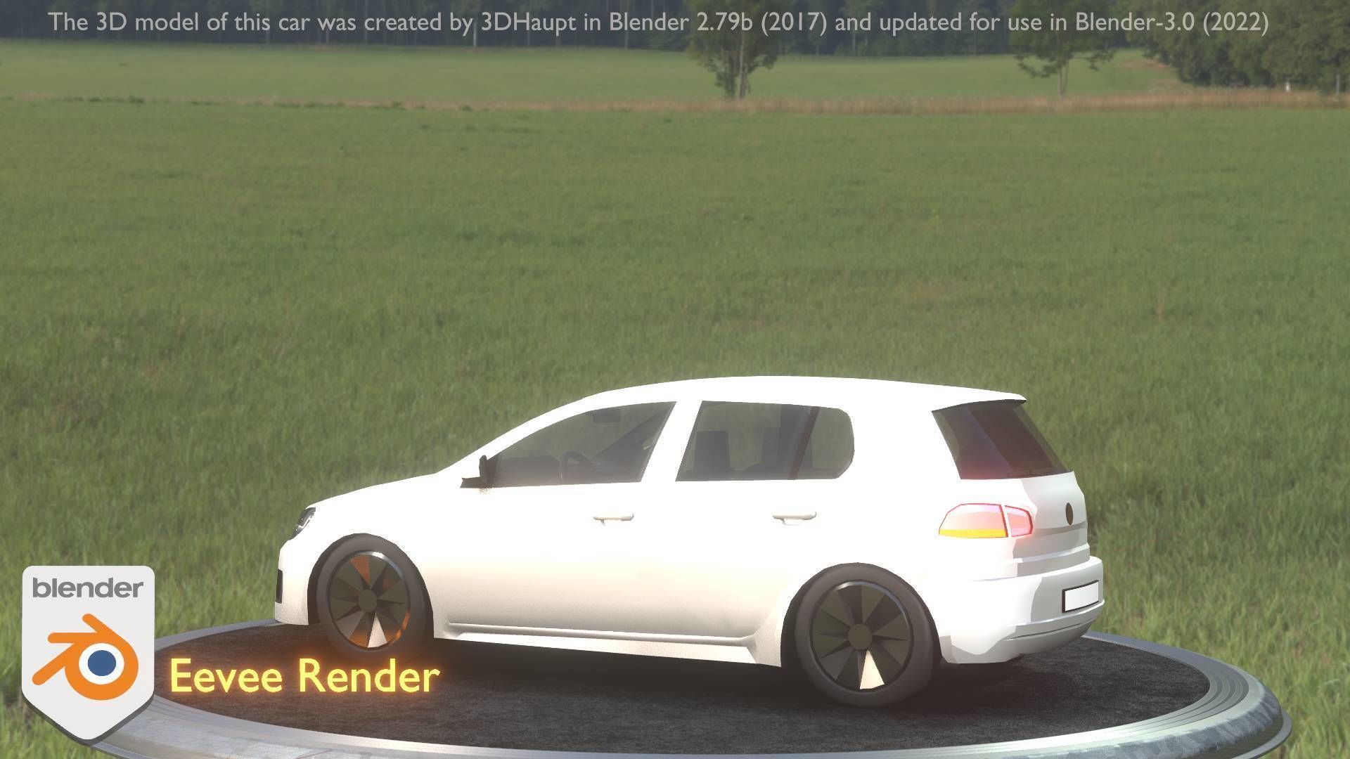 City Car 15 Compact Class Type-C White Low-poly 3D model_22