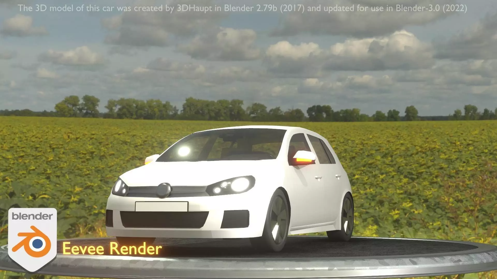 City Car 15 Compact Class Type-C White Low-poly 3D model_0