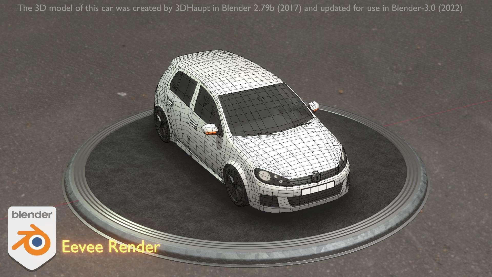 City Car 15 Compact Class Type-C White Low-poly 3D model_7