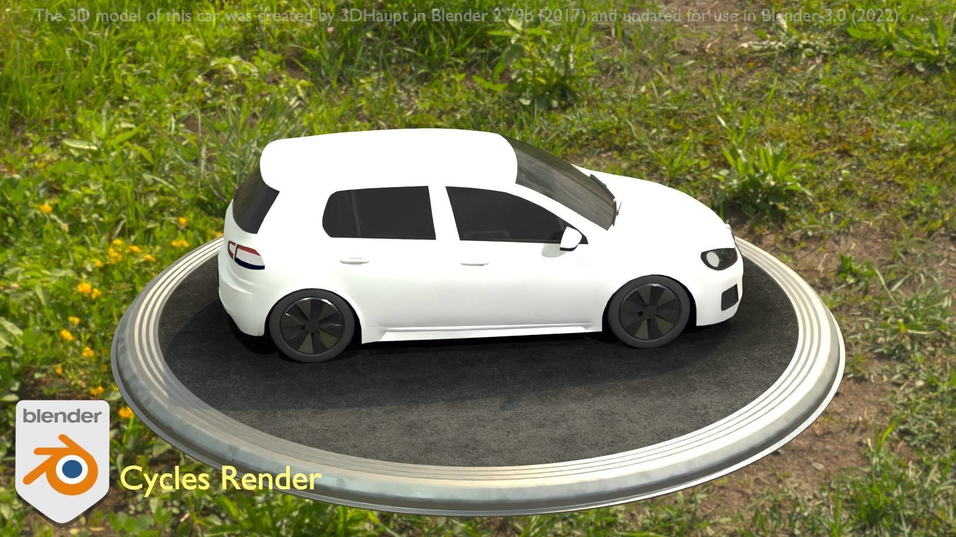 City Car 15 Compact Class Type-C White Low-poly 3D model_43