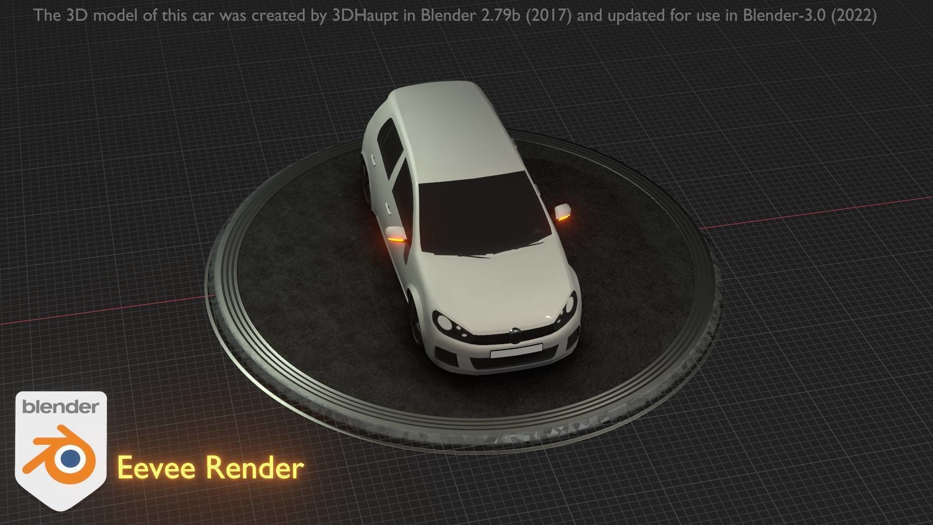 City Car 15 Compact Class Type-C White Low-poly 3D model_4