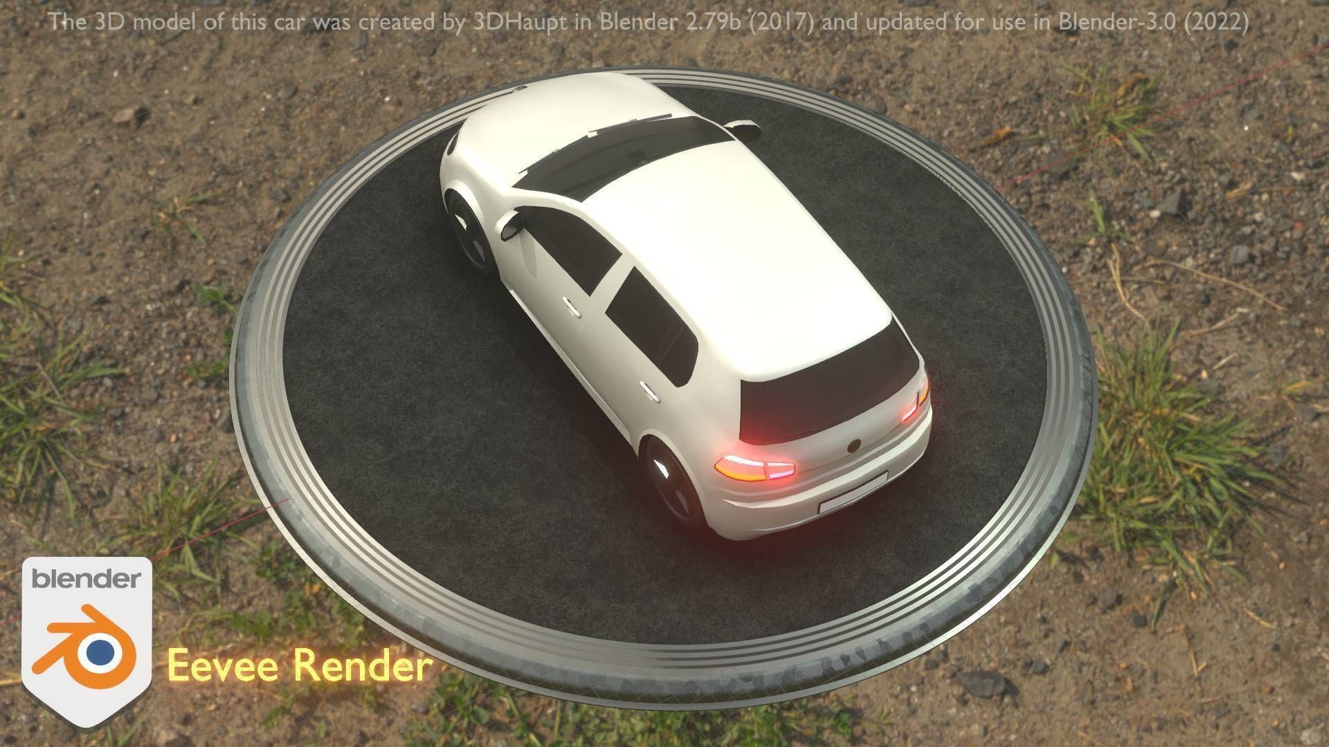 City Car 15 Compact Class Type-C White Low-poly 3D model_62