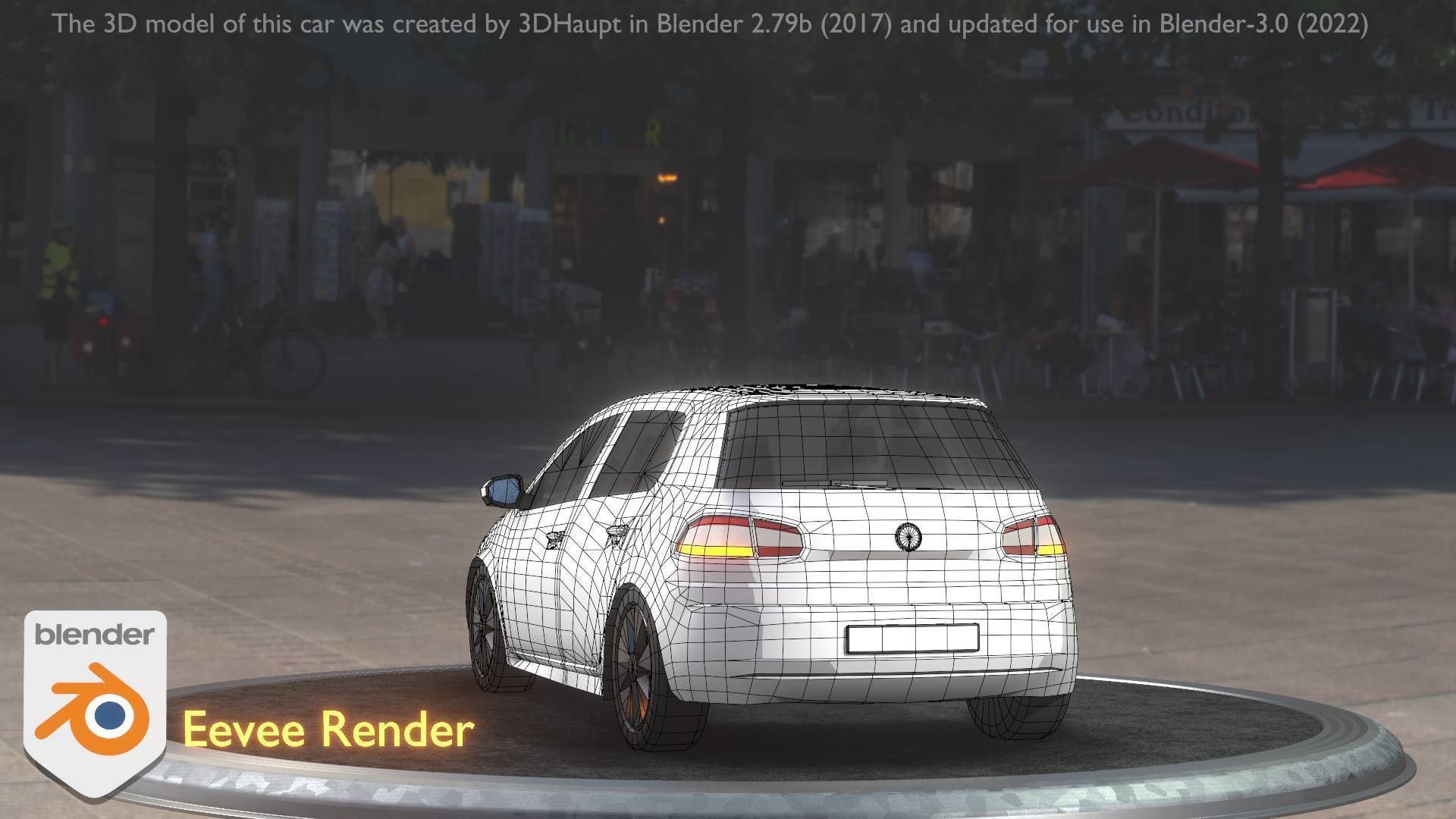 City Car 15 Compact Class Type-C White Low-poly 3D model_24