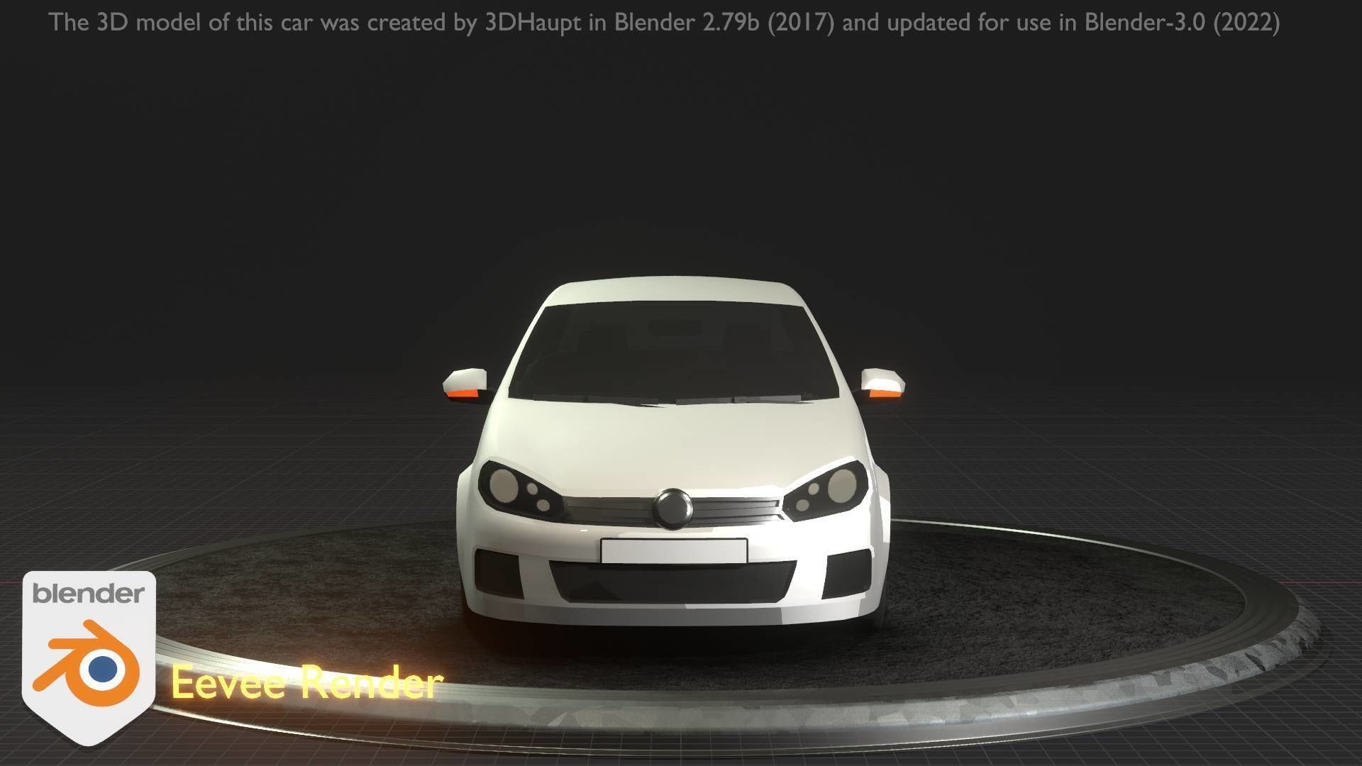City Car 15 Compact Class Type-C White Low-poly 3D model_10