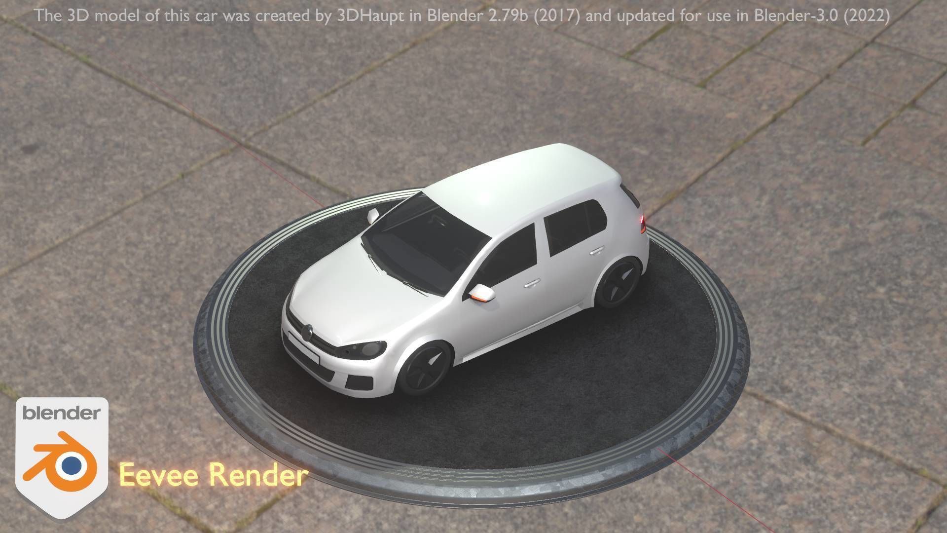 City Car 15 Compact Class Type-C White Low-poly 3D model_60