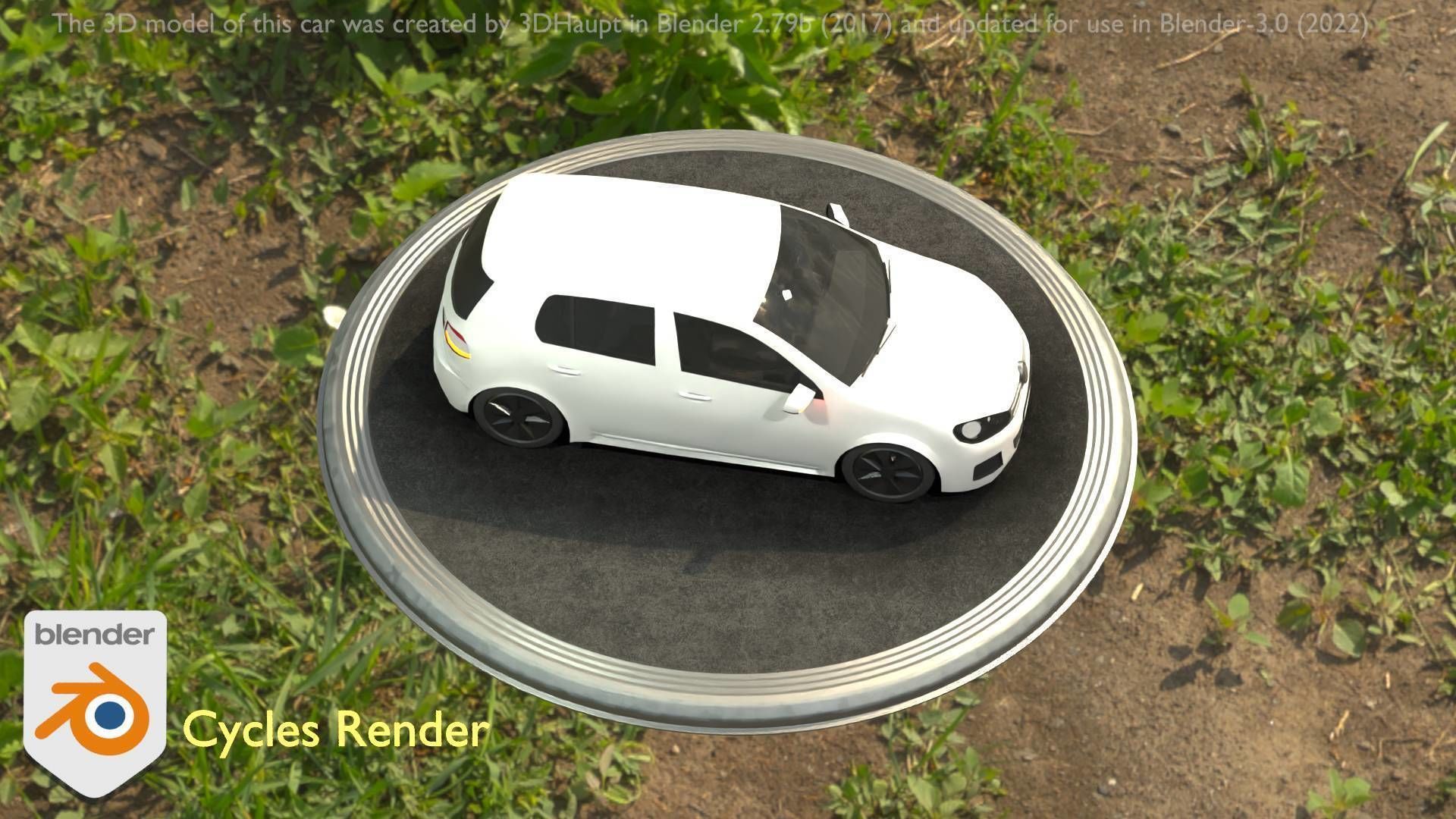 City Car 15 Compact Class Type-C White Low-poly 3D model_18