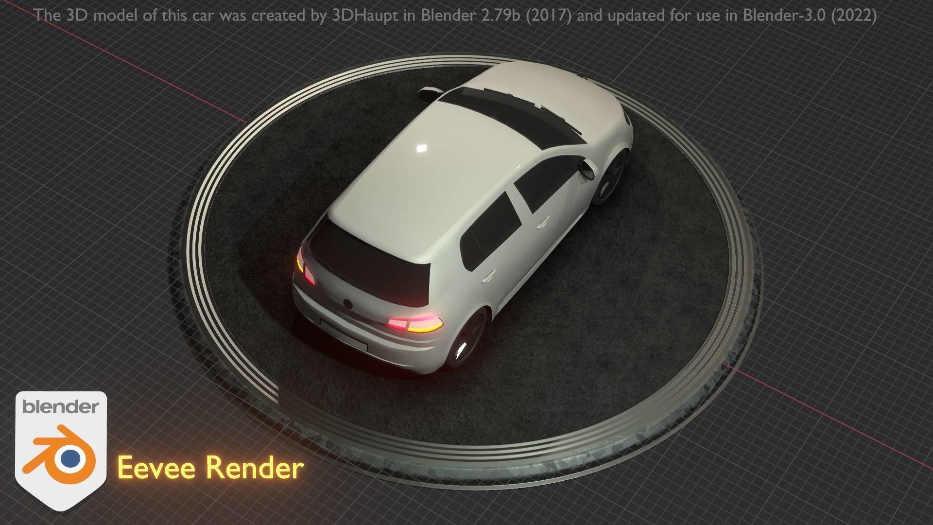 City Car 15 Compact Class Type-C White Low-poly 3D model_100