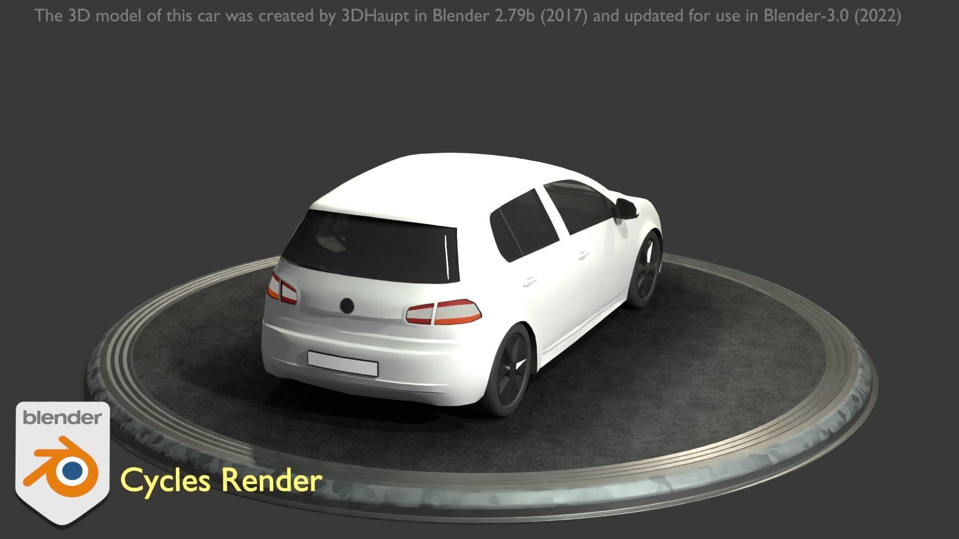 City Car 15 Compact Class Type-C White Low-poly 3D model_68