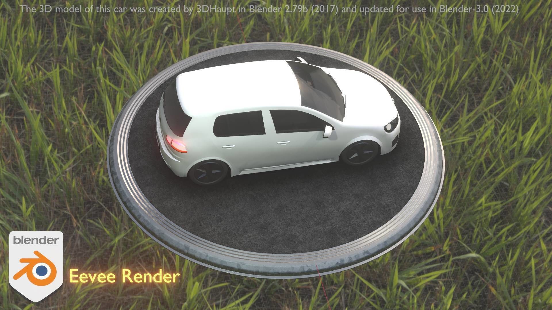 City Car 15 Compact Class Type-C White Low-poly 3D model_12