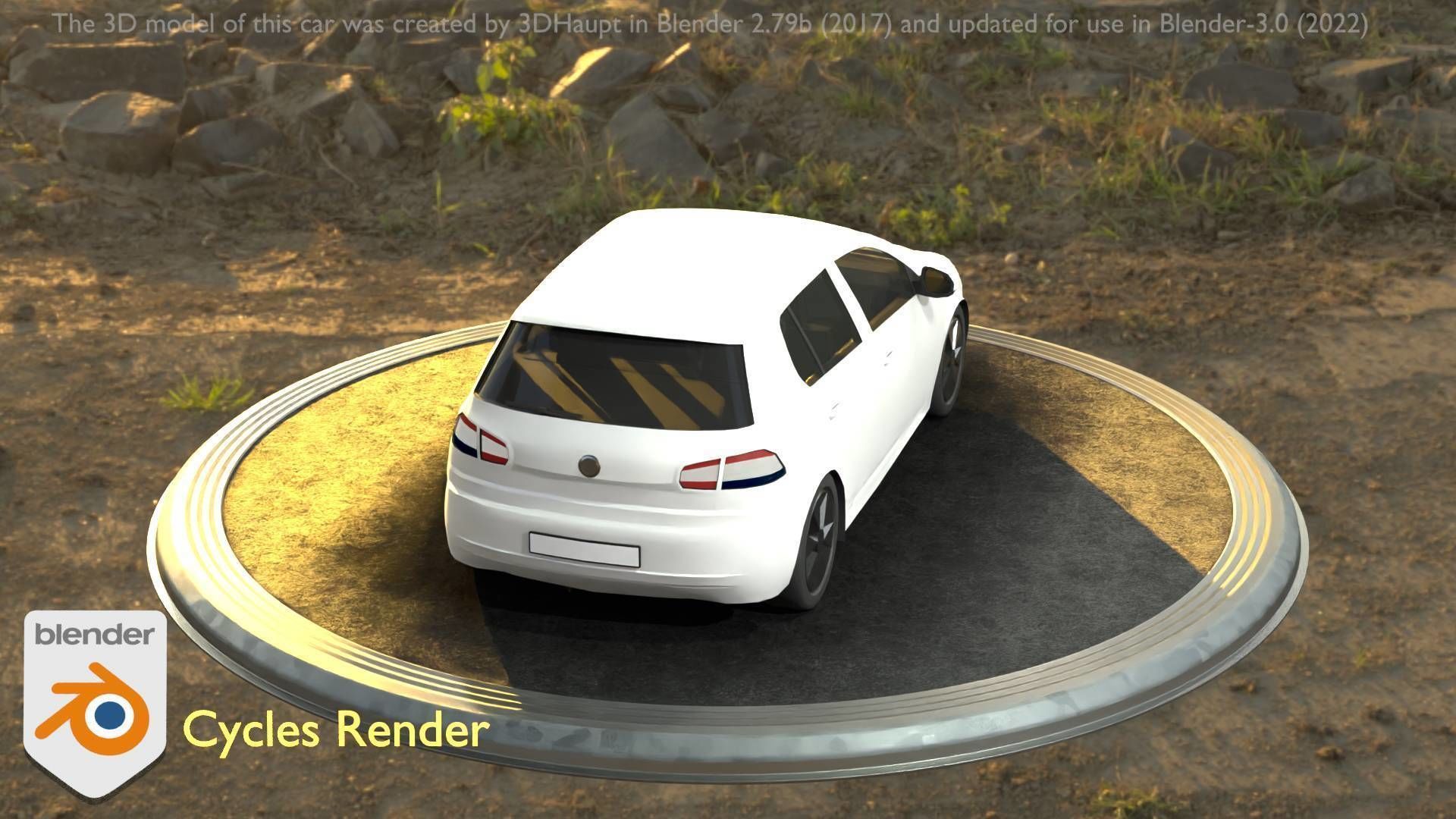 City Car 15 Compact Class Type-C White Low-poly 3D model_80