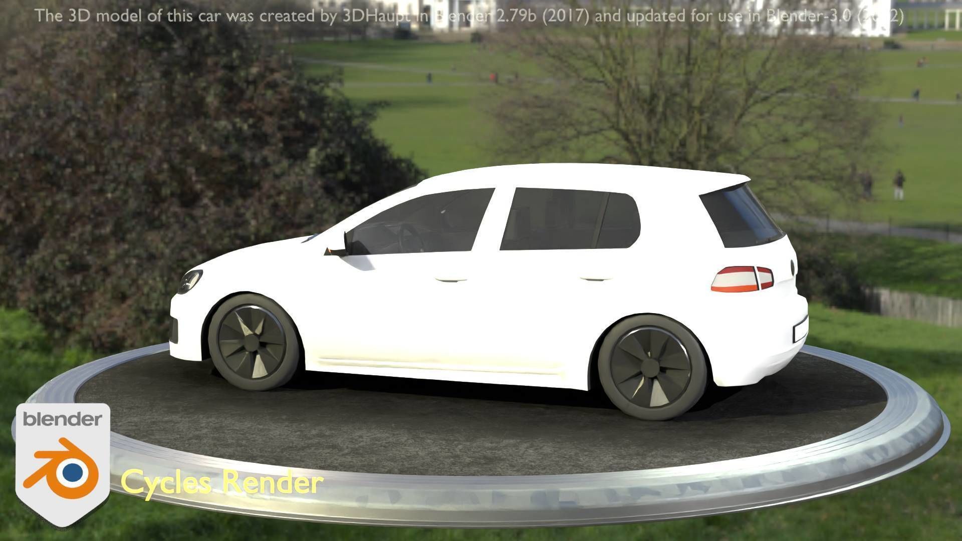 City Car 15 Compact Class Type-C White Low-poly 3D model_83