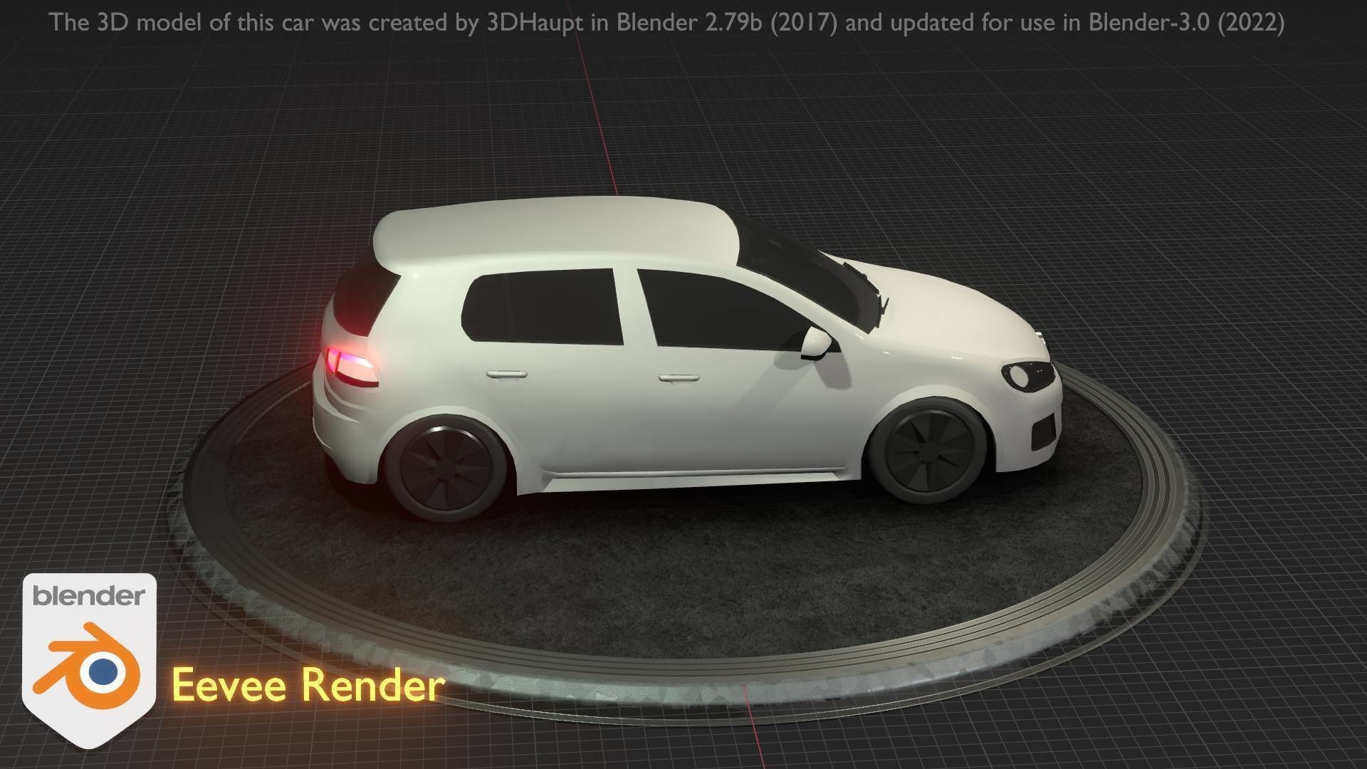 City Car 15 Compact Class Type-C White Low-poly 3D model_86