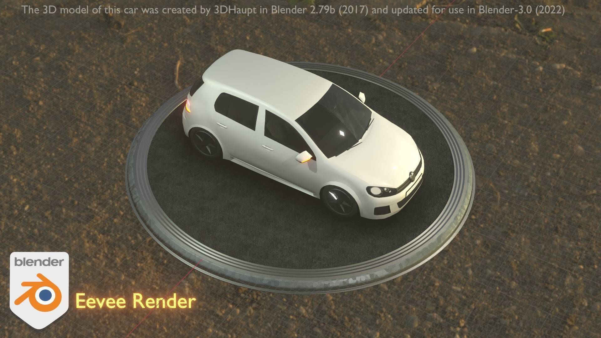 City Car 15 Compact Class Type-C White Low-poly 3D model_3