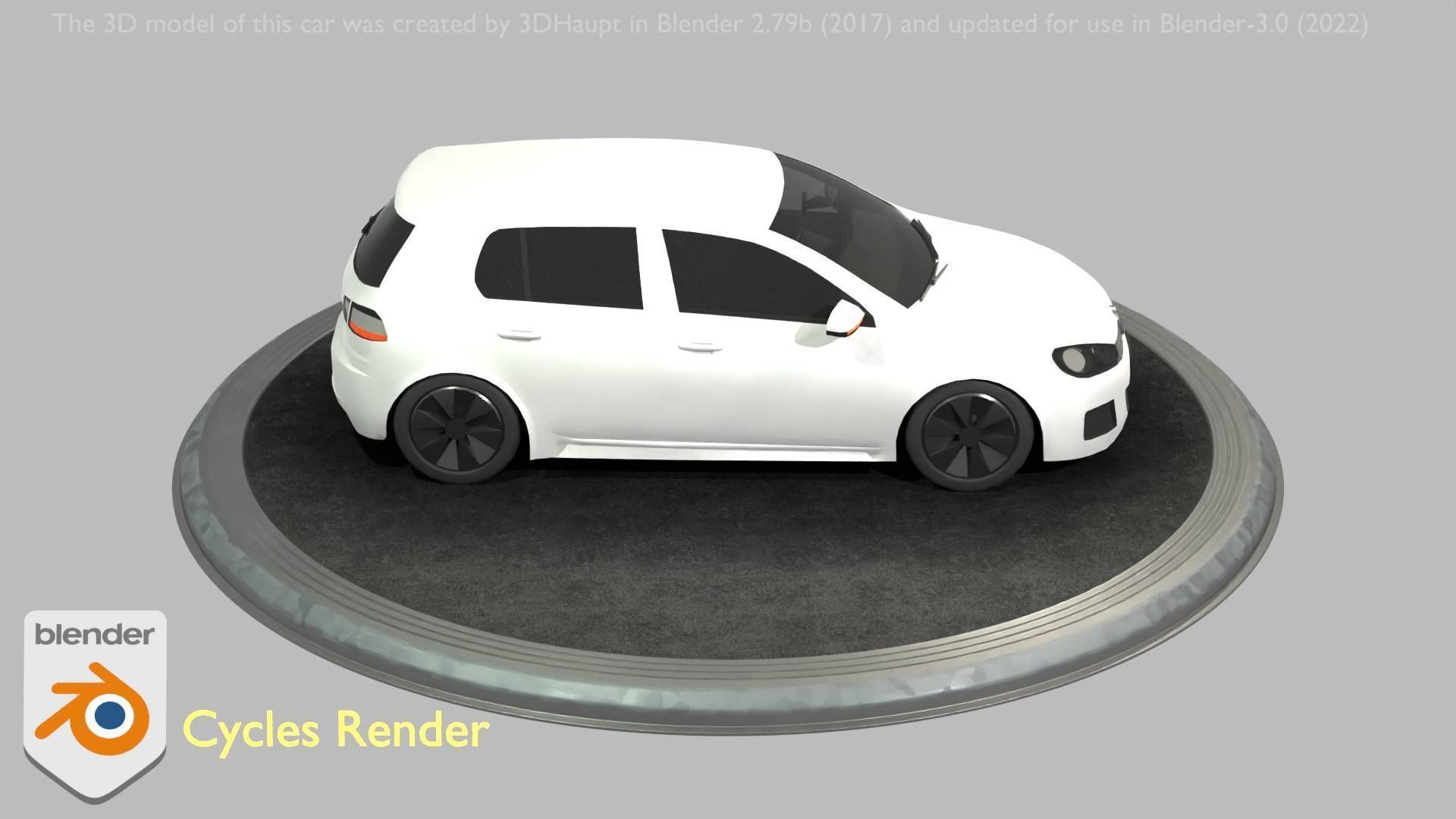 City Car 15 Compact Class Type-C White Low-poly 3D model_26