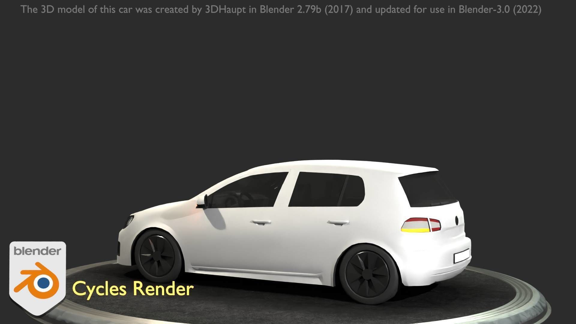 City Car 15 Compact Class Type-C White Low-poly 3D model_63