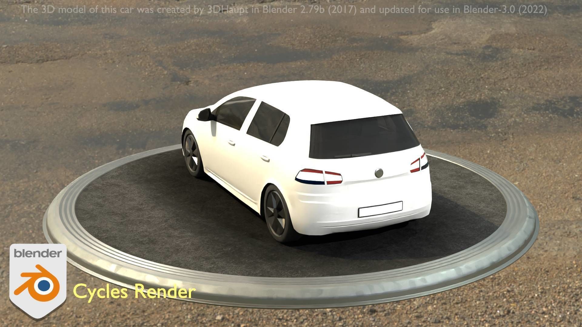 City Car 15 Compact Class Type-C White Low-poly 3D model_88