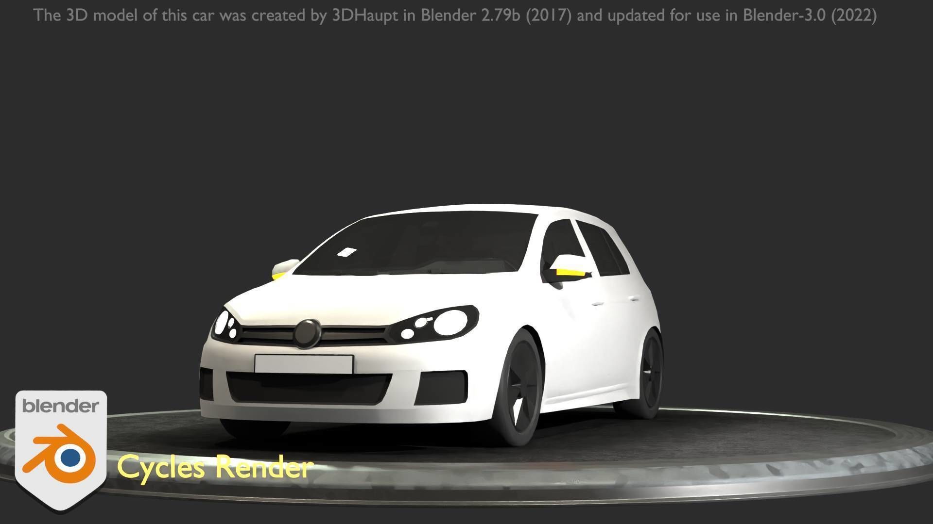 City Car 15 Compact Class Type-C White Low-poly 3D model_75