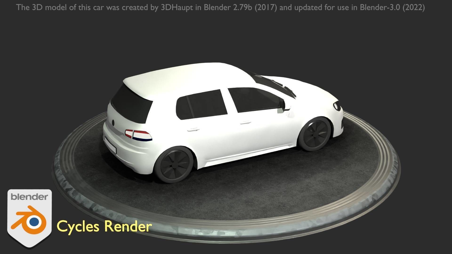 City Car 15 Compact Class Type-C White Low-poly 3D model_85