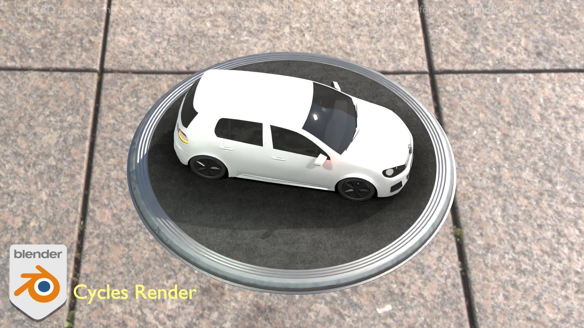 City Car 15 Compact Class Type-C White Low-poly 3D model_14