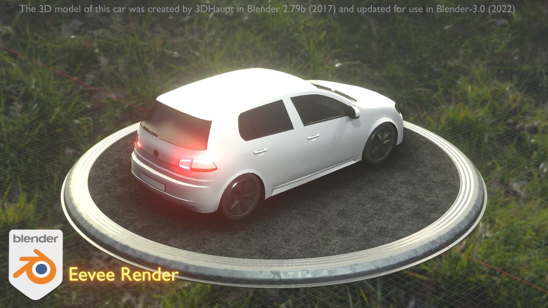 City Car 15 Compact Class Type-C White Low-poly 3D model_70