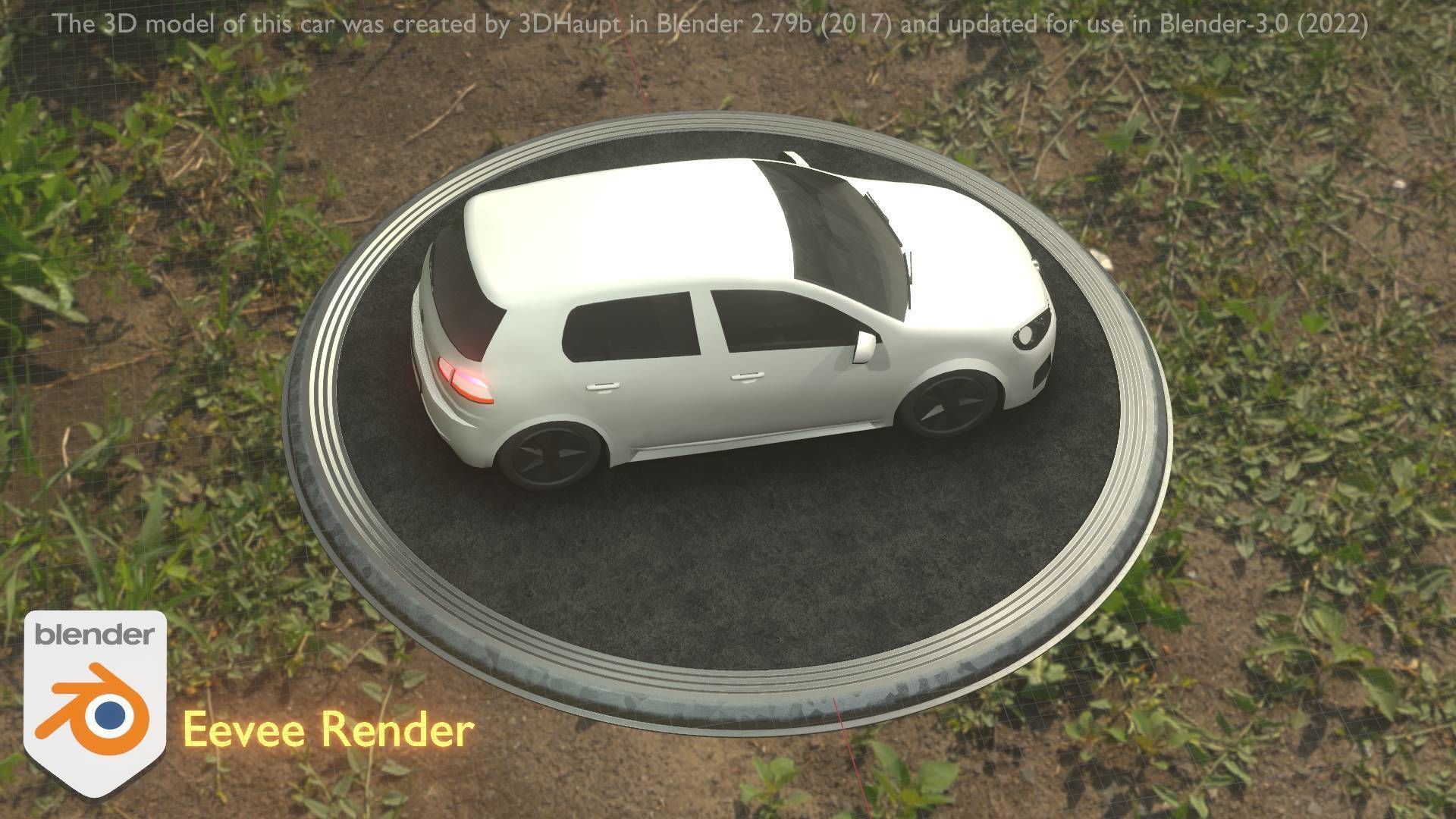 City Car 15 Compact Class Type-C White Low-poly 3D model_23