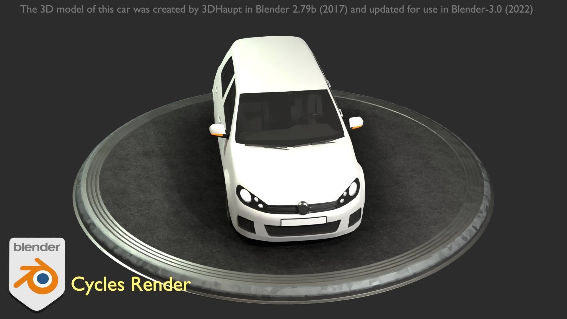 City Car 15 Compact Class Type-C White Low-poly 3D model_47