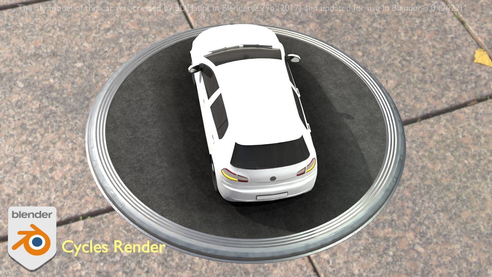 City Car 15 Compact Class Type-C White Low-poly 3D model_53